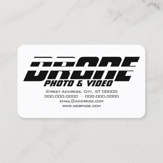 Drone services kinetic bold text visitekaartje (Achterkant)