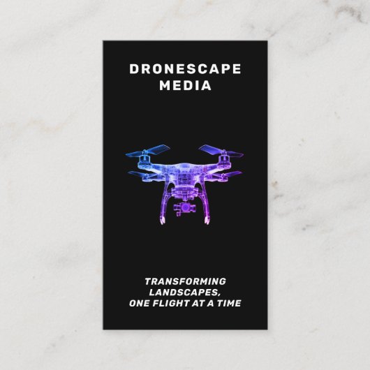 Drone UAV Pilot Fotografie QR Code Modern Zwart Visitekaartje (Voorkant)