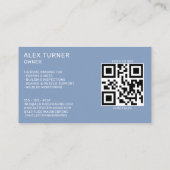 Drone UAV Pilot Photography QR Code Modern Blue Visitekaartje (Achterkant)