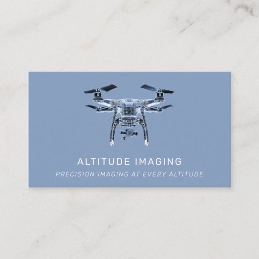 Drone UAV Pilot Photography QR Code Modern Blue Visitekaartje (Voorkant)