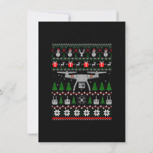 Drone Ugly KerstSweater Shirt Funny Quadcopte Kaart