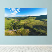 Drone uitzicht van een leeg reservoir en damwand canvas afdruk (Insitu (Houten vloer))