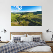 Drone uitzicht van een leeg reservoir en damwand canvas afdruk (Insitu (Slaapkamer))