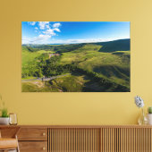 Drone uitzicht van een leeg reservoir en damwand canvas afdruk (Insitu (Woonkamer))