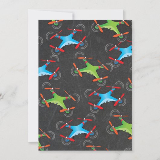 Drone verjaardagsfeestje uitnodiging (Achterkant)