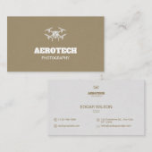 Drone Visitekaartjes Elegant Bruin Zilver (Voorkant / Achterkant)