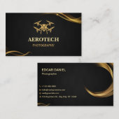 Drone Visitekaartjes Elegant Creative Black Gold (Voorkant / Achterkant)