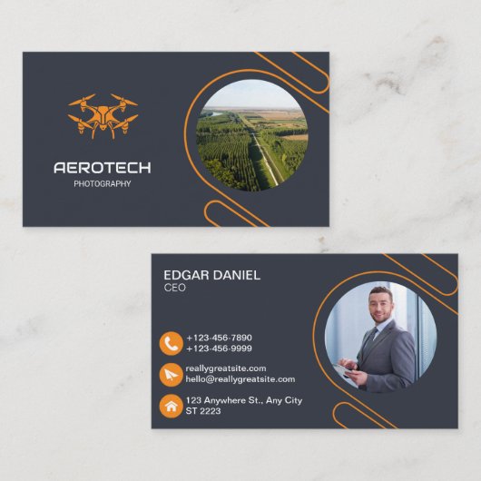 Drone Visitekaartjes Elegant Modern (Voorkant / Achterkant)