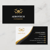 Drone Visitekaartjes Elegant Zwart Goud (Voorkant / Achterkant)