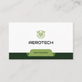 Drone Visitekaartjes Groen Wit Modern (Voorkant)