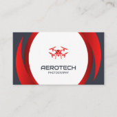 Drone Visitekaartjes Rood Zwart Modern (Voorkant)