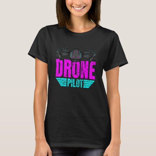 Dronepiloot Drone-operator Quadcopter 21 T-shirt (Voorkant)