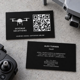 Dronepiloot Fotografie Aangepaste QR-code Logo Zwa Visitekaartje