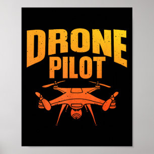 Dronepiloot Kunst Voor Mannen Vrouwen Drone Liefhe Poster