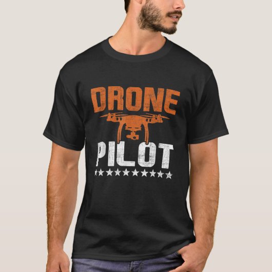 Dronepiloot RC-vluchtoperator Quadcopter vliegen T-shirt (Voorkant)