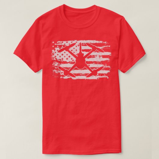 Drones USA vlag Drone Pilot Drone Racing T-shirt (Design voorkant)