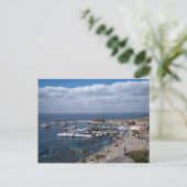 Dronezicht op de haven en het kasteel van Paphos Briefkaart (Staand voorkant)