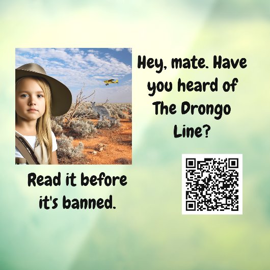 Drongo Line Window Cling Raamsticker (Vel 3)