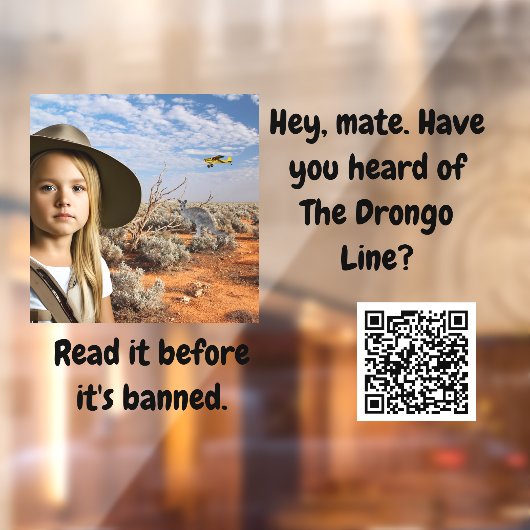 Drongo Line Window Cling Raamsticker (Vel 2)