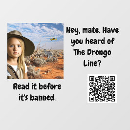 Drongo Line Window Cling Raamsticker