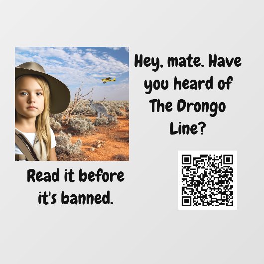 Drongo Line Window Cling Raamsticker (Vel)