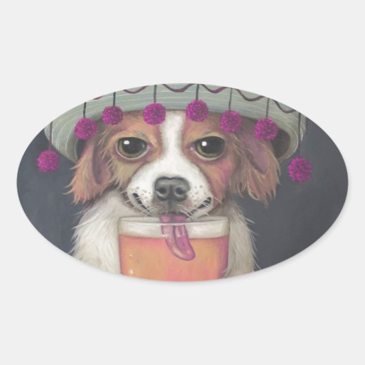 dronkelap ovale sticker (Voorkant)