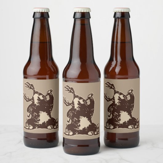 Dronken beer bier etiket (Flessen)