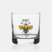 "Dronken" bijen glas met aanpasbare tekst voor whi (Voorkant)