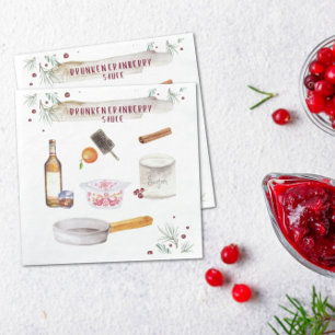 Dronken Cranberrysaus Feestelijke Fijne Party Servet