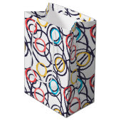 Dronken Doodle-cirkels op wit Medium Cadeauzakje (Voorkant Gekanteld)