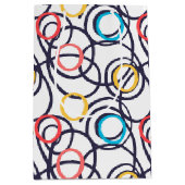 Dronken Doodle-cirkels op wit Medium Cadeauzakje (Voorkant)