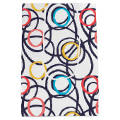 Dronken Doodle-cirkels op wit Medium Cadeauzakje (Achterkant)