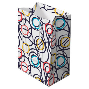 Dronken Doodle-cirkels op wit Medium Cadeauzakje