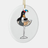 dronken dwaze pinguïn keramisch ornament (Rechts)