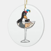 dronken dwaze pinguïn keramisch ornament (Links)