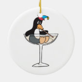 dronken dwaze pinguïn keramisch ornament (Achterkant)