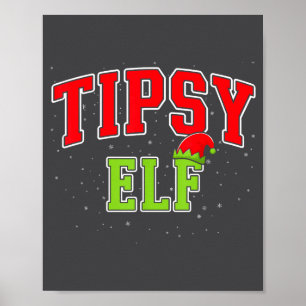 Dronken Elf Kerstmis Familie Bijpassende Groep Xma Poster