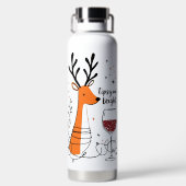 Dronken en Fel Reindeer Waterfles (Achterkant)