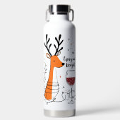 Dronken en Fel Reindeer Waterfles (Voorkant)