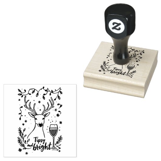 Dronken en helder hert rubberstempel (Gestempeld)