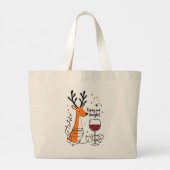 Dronken en helder rendier grote tote bag (Achterkant)