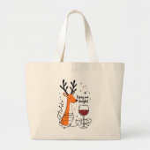 Dronken en helder rendier grote tote bag (Voorkant)