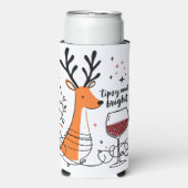 Dronken en helder rendier seltzer blikjeskoeler (Seltzer Voorkant)
