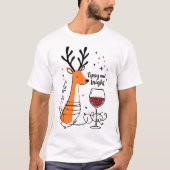 Dronken en helder rendier t-shirt (Voorkant)