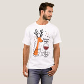 Dronken en helder rendier t-shirt (Voorkant volledig)