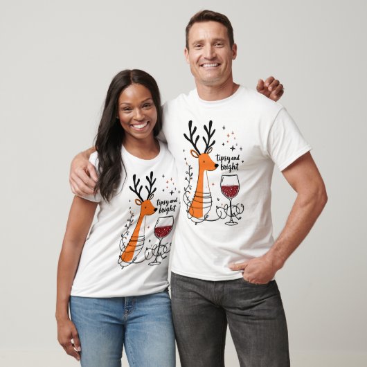 Dronken en helder rendier t-shirt (Unisex)