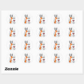 Dronken en Heldere Rendieren Ronde Sticker (Vel)