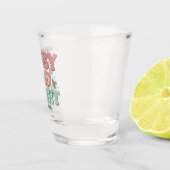 Dronken en Stralend Retro Persoonlijke Kerstmis Shot Glas (Rechts)