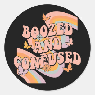 Dronken En Verward Regenboog Groovy Bachelorette M Ronde Sticker