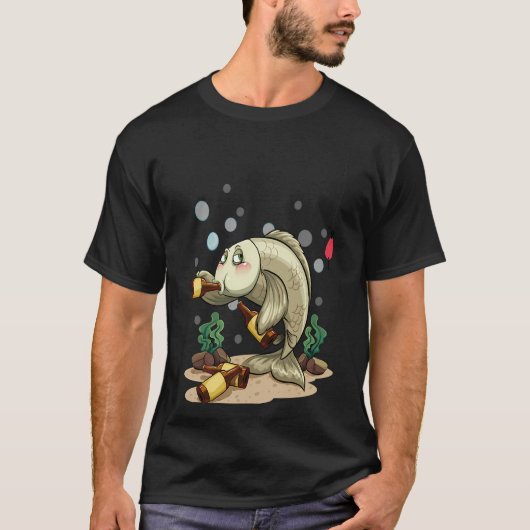 Dronken Grappige Vis T-shirt (Voorkant)